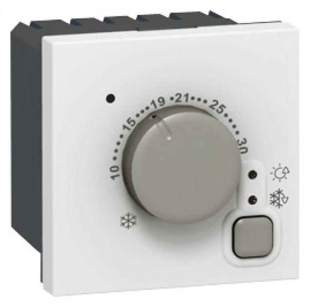 Photo Thermostat d'ambiance lectronique Mosaic 2 modules avec alimentation 230V~ 50Hz ou 60Hz  -  blanc | Ref : 076720