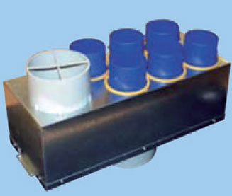Photo Plnum isol d'extraction 6 piquages D 80mm, 1 piquage D 125mm 1 piquage D 150mm - PLENUM IDEO 6+1 | Ref : 890016