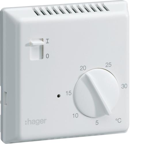 Photo Thermostat ambiance lectronique saillie chauf lec avec entre fil pilote 230V | Ref : 25513