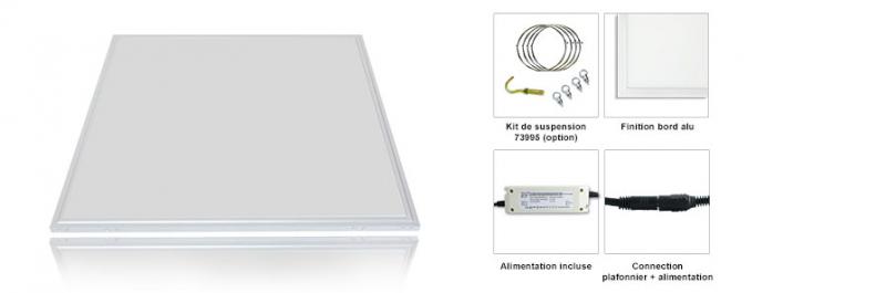 Vignette 2 produit LED PLAFOND 230V  595 X 595  40 Watt BLA | Ref : 7750B