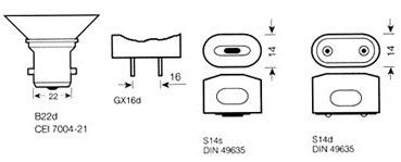 Culots lampes  incandescence