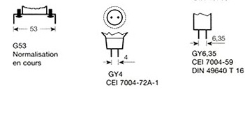 Culots ampoules halogenes