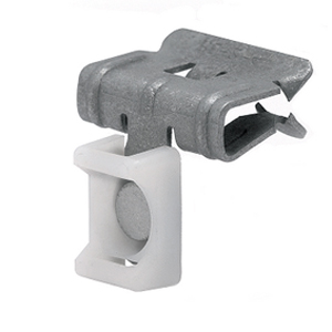Photo Attache à clipser ep 14-20mm avec collier plastique. Les attaches type BECT2 permettent la fixation des tubes et câble au moyen de colliers plastiques non fournis. La largeur de ces colliers doit être au maximum de 8mm. | Ref : BE912CT2