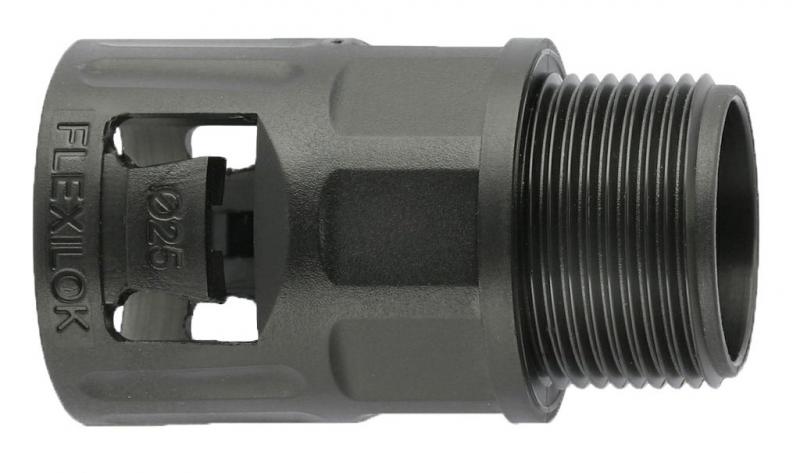 Photo Raccord Droit CAPRILOK Standard - taille 29 - Pg 29 - polyamide 6.6 noir - IP66 - plage de température -50°C à +135°C | Ref : CAP682907