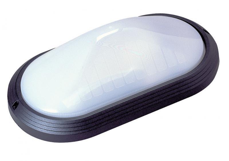 Photo OVO 270T - Hublot Ext. IP65 IK10, ovale, noir, E27 60W max., lpe non incl. | Ref : 1725