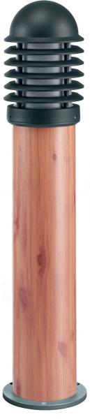 Photo CALEO 1 - Borne Ext. IP44 IK07, bois, E27 100W max., lampe non incl., haut.73cm | Ref : 1837
