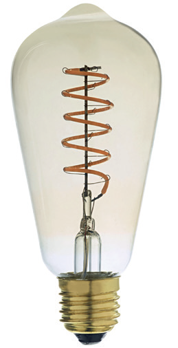 Photo Lampe dco standard E27 LED 4W 2200K 150lm, Cl.nerg.A, 25000H, dimmable, ambre | Ref : 20020