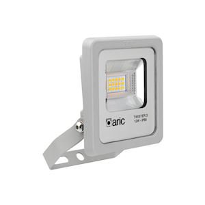 Photo Projecteur extérieur LED IP65 IK08, gris, symétrique, faisceau 90DEG LED intégré 12W 4000K, flux sortant 1550 lumens (IRC < 80) | Ref : 50830