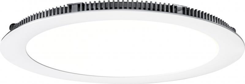 Photo FLAT LED - Downlight plat, rond, fixe, blanc, 110°, LED intég. 20W 4000K 1700lm | Ref : 50082