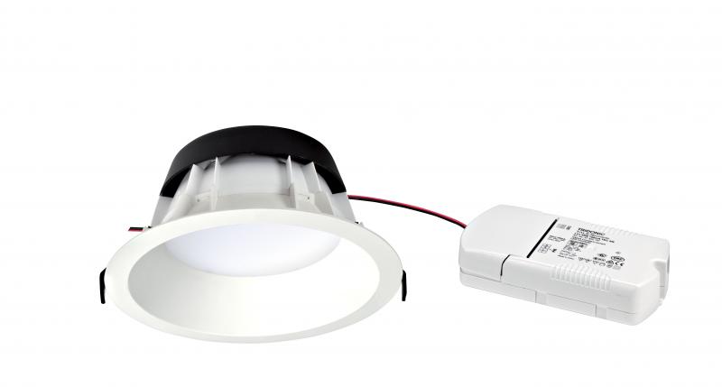Photo HARDEN - Downlight IP20/44 H.Vol, rond, fixe, 80, LED intg. 28W 4000K 2100lm | Ref : 50222