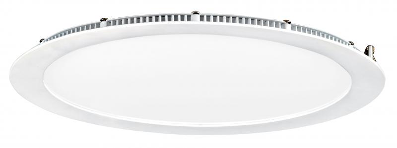 Photo FLAT LED-Downlight plat rond fixe blanc 110° LED intég 30W 4000K 2500lm dimmable | Ref : 50380