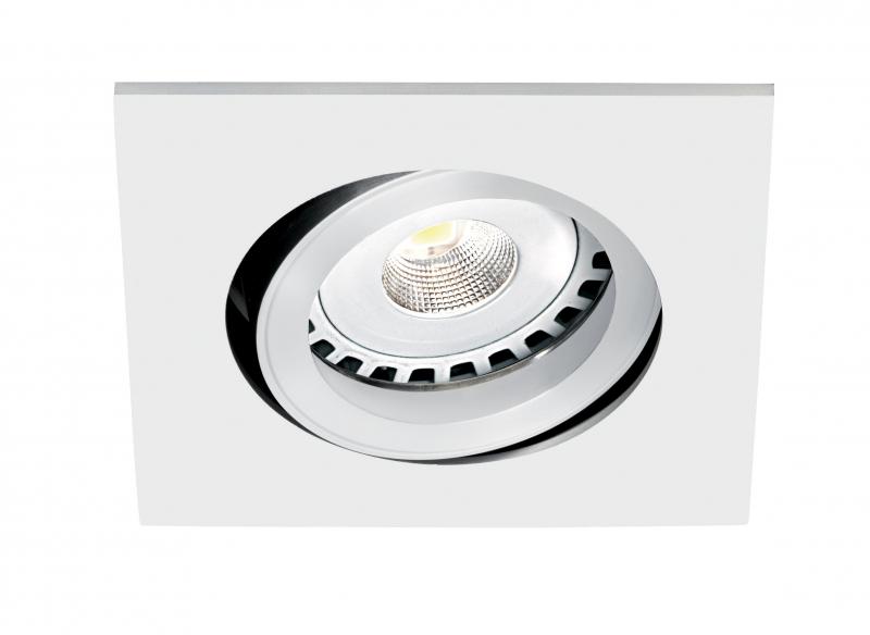 Photo TIPO C - Encastr GU10, carr, orientable, blanc, a/lpe LED 8W 3000K 700lm incl. | Ref : 51046