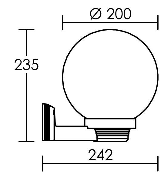Vignette 3 produit Ref : 1707 | LENA - Applique Mur Ext. IP43 IK08, noir, E27 60W max., lampe non incl.