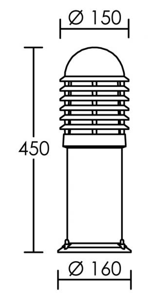 Vignette 3 produit Ref : 1796 | CALEO 1 - Borne Ext. IP44 IK07, noir, E27 100W max., lampe non incl., haut.42cm