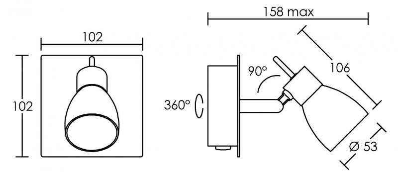 Vignette 3 produit Ref : 1845 | UGO - Applique murale halog�ne