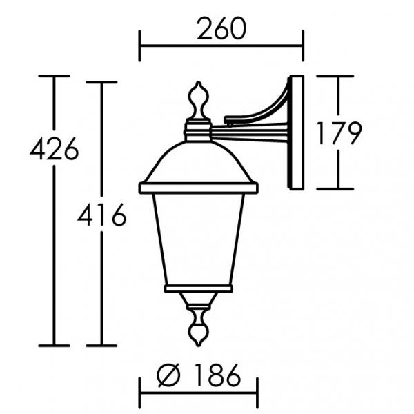 Vignette 3 produit Ref : 1894 | CORSO - Applique Mur Ext. IP44 IK02, noir, E27 70W max., lampe non incl.