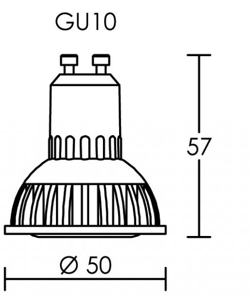 Vignette 3 produit Ref : 2948 | Lampe GU10 LED 6W 2700K 460lm, Cl.nerg.A+, 20000H, corps blanc