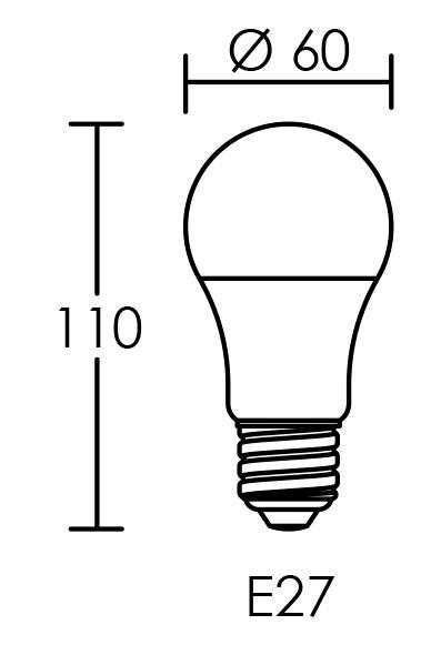 Vignette 3 produit Ref : 2956 | Lampe standard E27 LED 9,5W 2700K 806lm, Cl.nerg.A+, 15000H