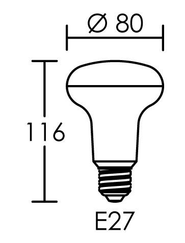 Vignette 3 produit Ref : 2963 | Lampe rflecteur 80 E27 LED 11W 2700K 1000lm, Cl.nerg.A+, 35000H