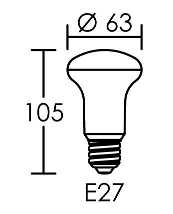 Vignette 3 produit Ref : 2964 | Lampe rflecteur 63 E27 LED 9W 2700K 850lm, Cl.nerg.A+, 35000H