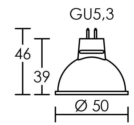 Vignette 3 produit Ref : 2975 | Lampe MR16 GU5,3 LED 6W 3000K 500lm, Cl.nerg.A+, 15000H