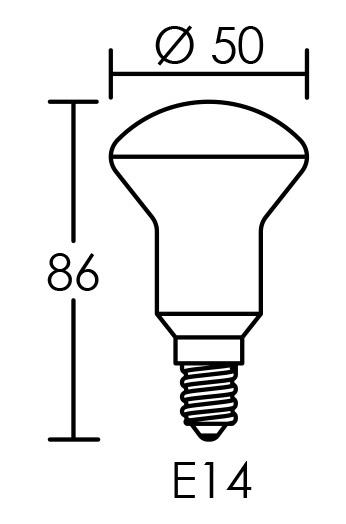 Vignette 3 produit Ref : 2979 | Lampe rflecteur 50 E14 LED 5W 2700K 350lm, Cl.nerg.A+, 35000H