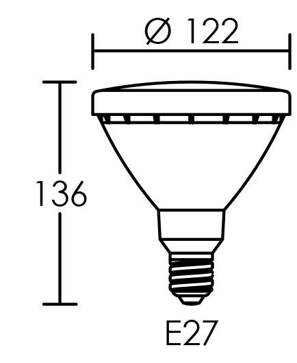 Vignette 3 produit Ref : 2980 | Lampe rflecteur 122 PAR38 E27 LED 15W 4000K 1350lm, Cl.nerg.A+, 35000H