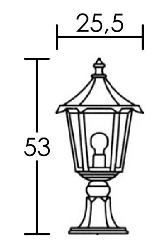 Vignette 3 produit Ref : 3042 | MONACO - Borne Ext. IP43 IK02, blanc, E27 100W max., lampe non incl., haut. 53cm