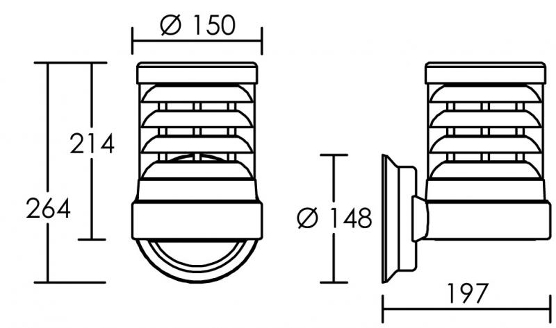 Vignette 3 produit Ref : 3120 | POLO - Applique Mur Ext. IP44 IK07, graphite, E27 70W max., lampe non incl.