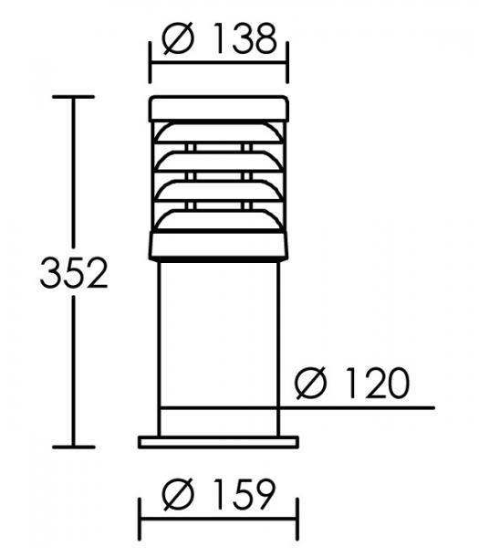 Vignette 3 produit Ref : 3124 | POLO - Borne Ext. IP65 IK07, vert, E27 70W max., lampe non incl., haut.35cm