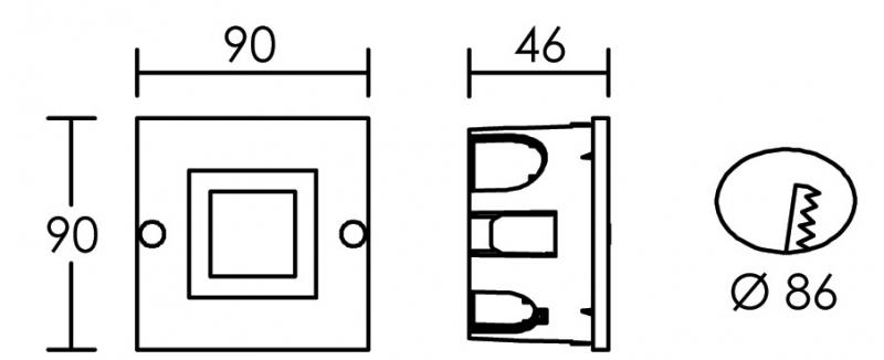 Vignette 3 produit Ref : 3926          | ISO 80 - Encastr de mur LED
