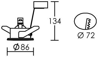 Vignette 3 produit Ref : 4075 | HIDRO - Encastr GU5,3, IP20/65, Vol.1, rond, fixe, blanc, lampe non incl.