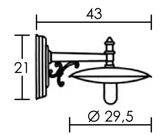 Vignette 3 produit Ref : 4080 | TOSCANE - Applique Mur Ext. IP44 IK02, cuivré, E27 57W max., lampe non incl.