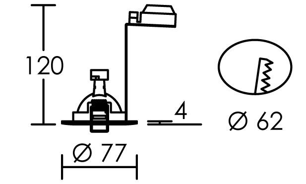 Vignette 3 produit Ref : 4857 | FIXO -12 - Encastr GU5,3, rond, fixe, nickel, lampe non incl.