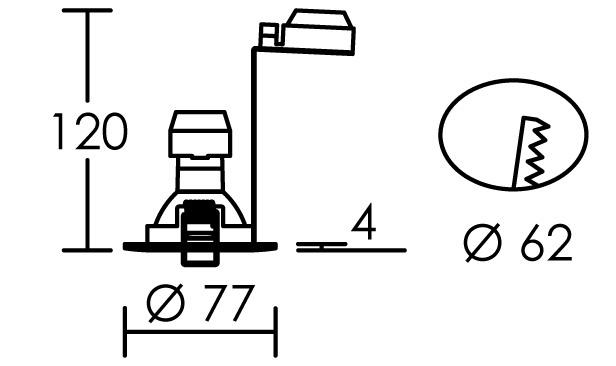 Vignette 3 produit Ref : 4872 | FIXO -230 - Encastr GU10, rond, fixe, blanc, lampe non incl.