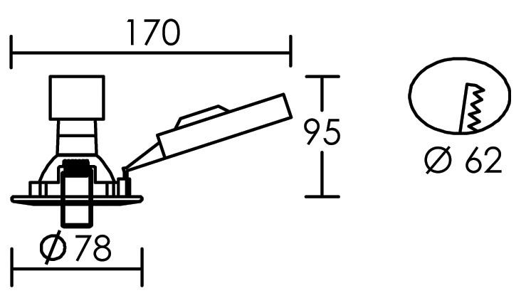 Vignette 3 produit Ref : 4881 | DISK - Encastr GU10, rond, fixe, dor, lampe non incl.