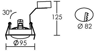Vignette 3 produit Ref : 4895 | SPEED 70 R 230 - Encastr GU10, rond, basculant, blanc, lampe non incl.