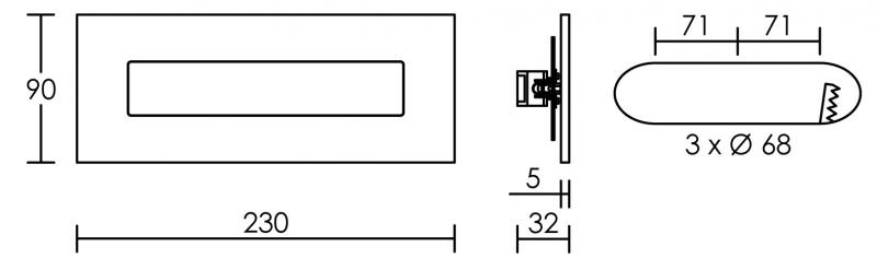 Vignette 3 produit Ref : 50265 | BALIZ 3 - Encastr Mur rectang., fixe, blanc, LED intg. 2,76W 2400K 156lm