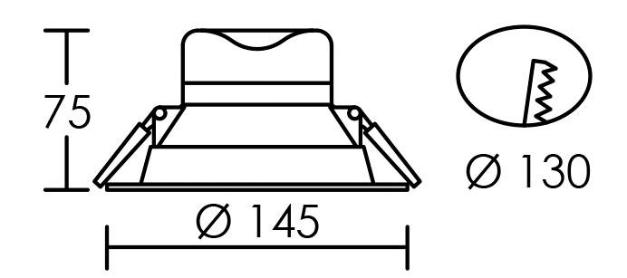 Vignette 3 produit Ref : 50334 | GRACE - Downlight IP20/44 LED intg. 12W 4000K 1150lm, autoris Vol.2