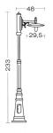ARIC Toscane - lant.+mat ip43 ik02, noir, e27 57w max., lampe non incl., haut.2,33m 4072