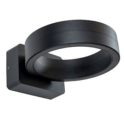 Photo Applique LED Arche circle 1200lm 4000K noir. classe I. IK10. IP65. applique. puiss.:16 W. L70/B50:25000 h. risque photobiologique:GR0. test fil incand.:650 °C. efficience:75lm/W | Ref : 075040