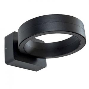 EBENOID Applique led arche circle 1200lm 4000k noir. classe i. ik10. ip65. applique. puiss.:16 w. l70/b50:25000 h. risque photobiologique:gr0. test fil incand.:650 c. efficience:75lm/w 075040