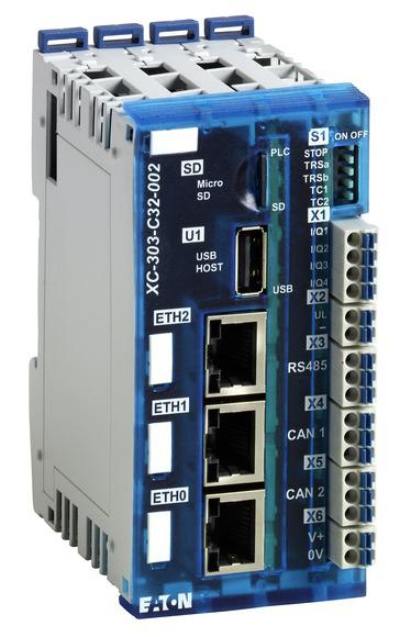 Photo API programmable XC303, API compact, CODESYS 3 programmable, emplacement SD, USB, 3x Ethernet, 2x CAN, RS485, quatre entres/sorties numriques | Ref : 000191080