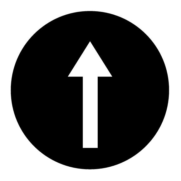 Photo etiquette  bouton poussoir affl sens noir fleche | Ref : 000218173