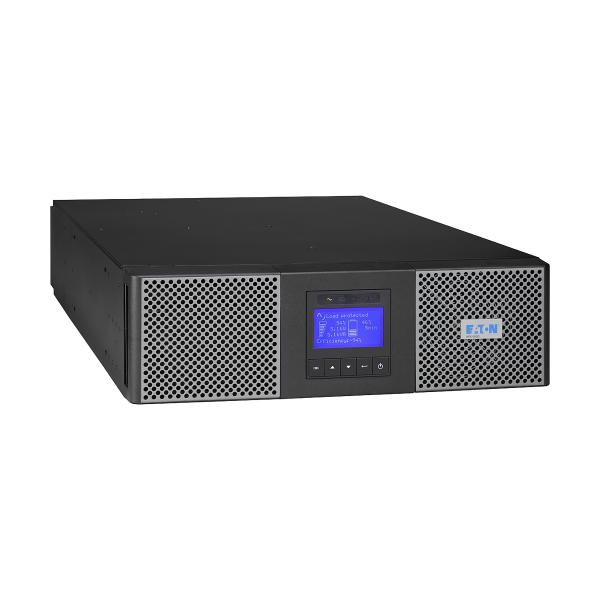 Photo Protection d'quipements informatiques de forte puissance, Onduleur Premium 9PX 5kVA, 4,5kW, On-Line, Entre bornier, Sorties: (3) C13, (2) C19 + bornier, convertible rack 3U/tour, cran LCD, garantie 2 ans, Bypass de maintenance inclus | Ref : 9PX5KIBP