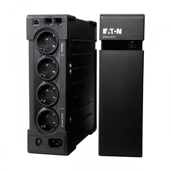 Vignette 2 produit Protection de PCs professionnels avec fonction parafoudre, Onduleur Ellipse ECO, 650VA, 420W, Off-Line, 1 prise DIN parafoudre + 3 prise DIN parafoudres protégées, Format compact, Port USB, 10 mins à 50% de charge, garantie 2 ans | Ref : EL650USBDIN