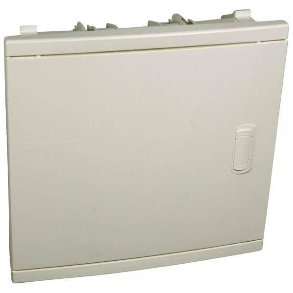 Photo Coffret modulaire encastré 1 rangée 12+2 modules - porte isolante galbée blanche | Ref : 001511