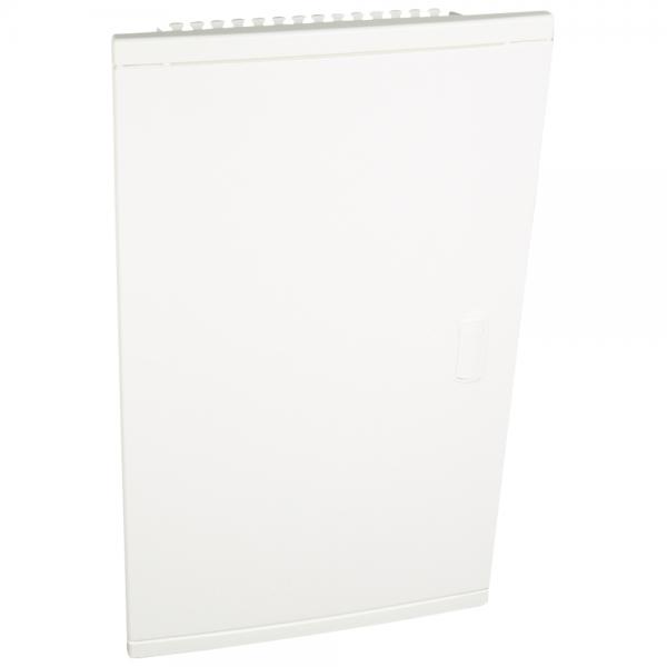 Photo Coffret modulaire encastré 3 rangées 36+6 modules porte isolante galbée blanche | Ref : 001513