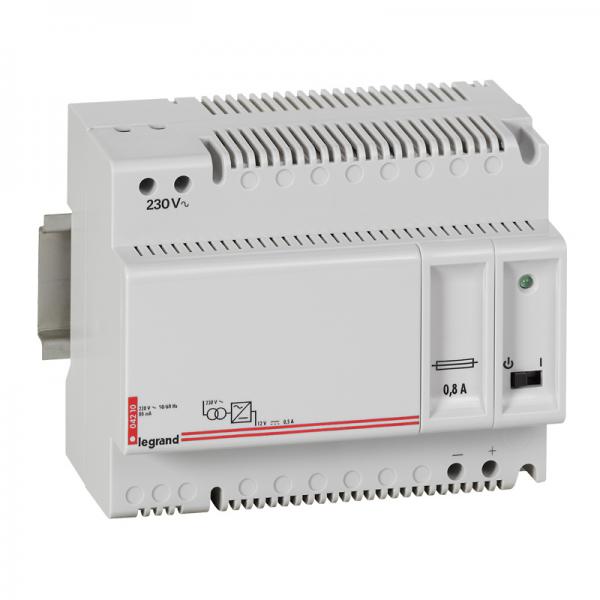 Photo Alimentation secourue mono 230V~ sortie 12V= 6W 0,5A - 6 modules DIN | Ref : 004210