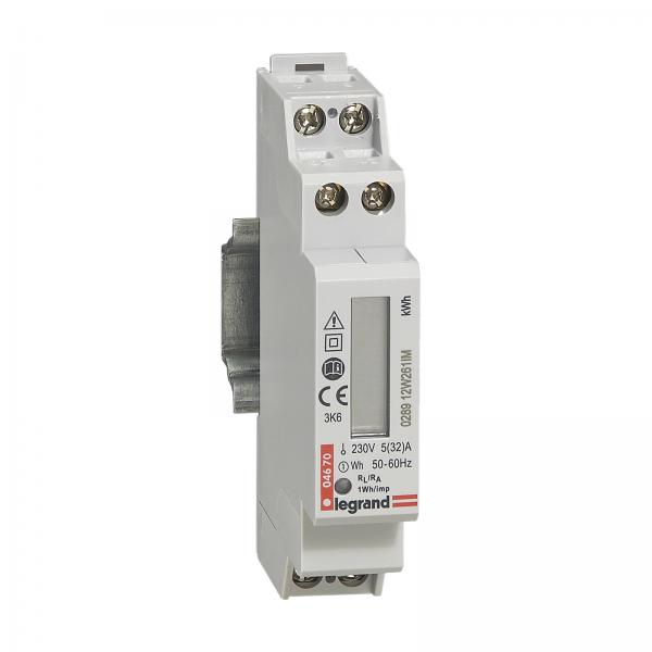 Photo Compteur monophas EMDX non MID racc direct 32A sortie impulsions - 1 module | Ref : 004670